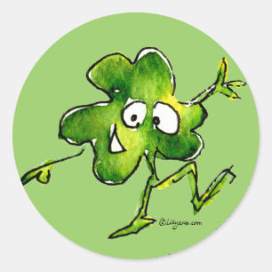 Irish Shamrock n Roll 01 Cartoon Sticker