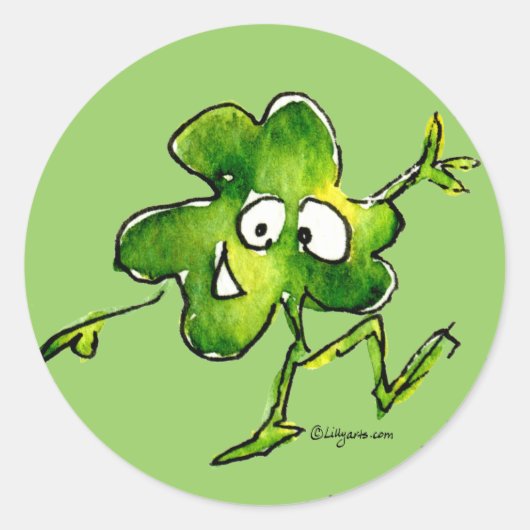 Irish Shamrock n Roll 01 Cartoon Sticker (Voorkant)