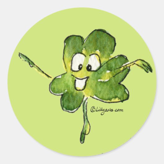 Irish Shamrock n Roll 02 Cartoon Sticker (Voorkant)