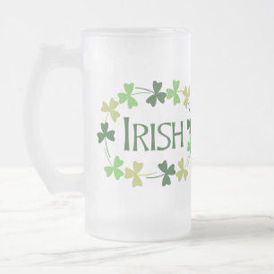 Irish Shamrock Oval Matglas Bierpul