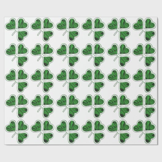 Irish Shamrock Pattern Cadeaupapier (Vlak)