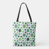 Irish Shamrock Pattern Triple Monogram Tote Bag (Achterkant)