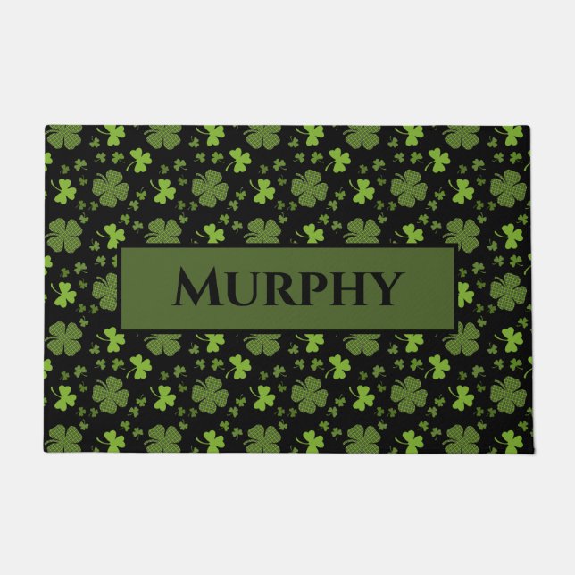 Irish Shamrock Personalized Doormat Deurmat (Voorkant)