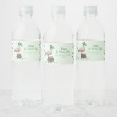 Irish Shamrock Pink Flamingo St Patricks Day Waterfles Etiket (Flessen)