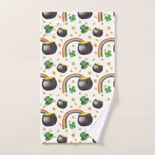 Irish Shamrock Rainbow Print, St. Paddy's Gift Handdoek (Handdoek)