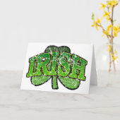 Irish Shamrock Retro Wenskaart Kaart (Gele Bloem)