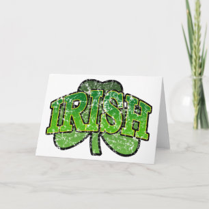 Irish Shamrock Retro Wenskaart Kaart