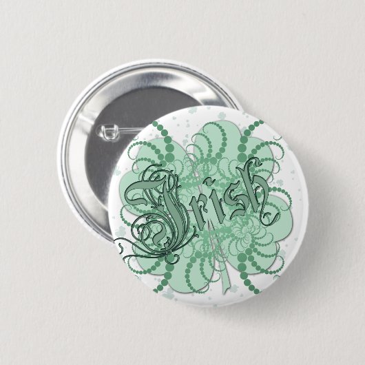Irish Shamrock Ronde Button 5,7 Cm (Voorkant /achterkant)