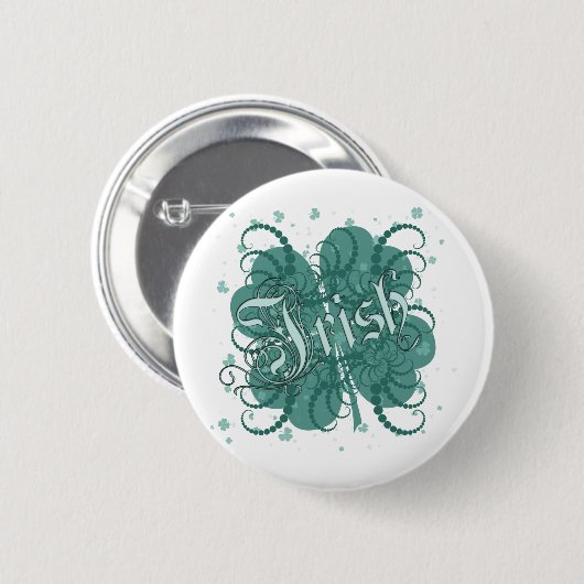 Irish Shamrock Ronde Button 5,7 Cm (Voorkant /achterkant)