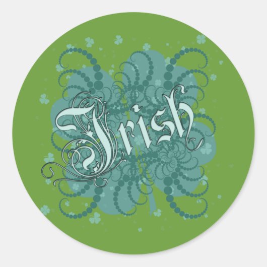 Irish Shamrock Ronde Sticker (Voorkant)