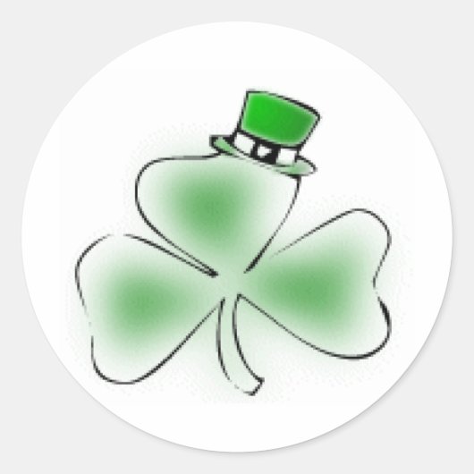 Irish Shamrock Ronde Sticker (Voorkant)