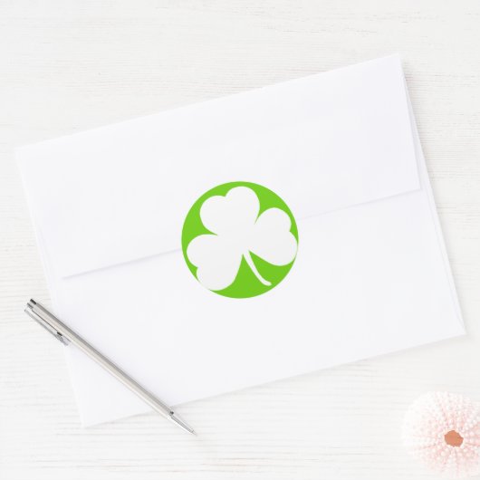 Irish Shamrock Ronde Sticker (Envelop)