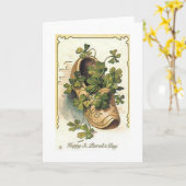 Irish Shamrock Shoe St. Patrick's Day Kaart (Gele Bloem)