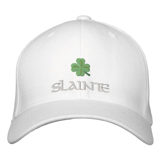 Irish shamrock slainte St Patrick's Geborduurde Pet (Voorkant)