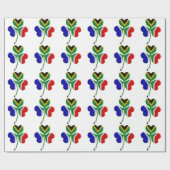 Irish Shamrock/South African Flag Wrapping Paper Cadeaupapier (Vlak)