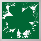 Irish Shamrock Splatter Poster (Voorkant)