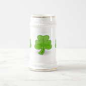 Irish Shamrock St. Patrick White/Gold Beer Mok (Center)