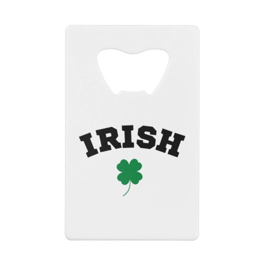 Irish Shamrock St Patrick's Creditkaart Flessenopener (Voorkant)