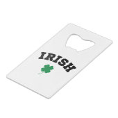 Irish Shamrock St Patrick's Creditkaart Flessenopener (Voorkant Gekanteld)