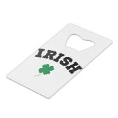 Irish Shamrock St Patrick's Creditkaart Flessenopener (Achterkant Gekanteld)