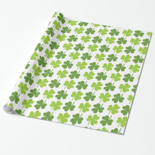 Irish Shamrock St. Patrick's Day Cadeaupapier (Uitgerold)