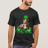 Irish Shamrock St Patricks Day Pitbull Cool T-shirt (Voorkant)