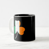 Irish Shamrock St Patrick's Day Tweekleurige Koffiemok (Voorkant links)