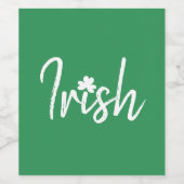 Irish Shamrock St Patricks Day Wijn Etiket (Enkel label)