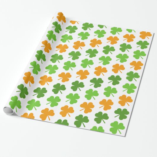 Irish Shamrock St. Patrick's Day Wrapping Paper Cadeaupapier (Uitgerold)