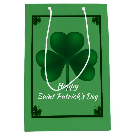 Irish Shamrock St Patricks MGB Medium Cadeauzakje (Voorkant)