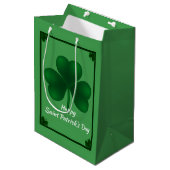 Irish Shamrock St Patricks MGB Medium Cadeauzakje (Voorkant Gekanteld)