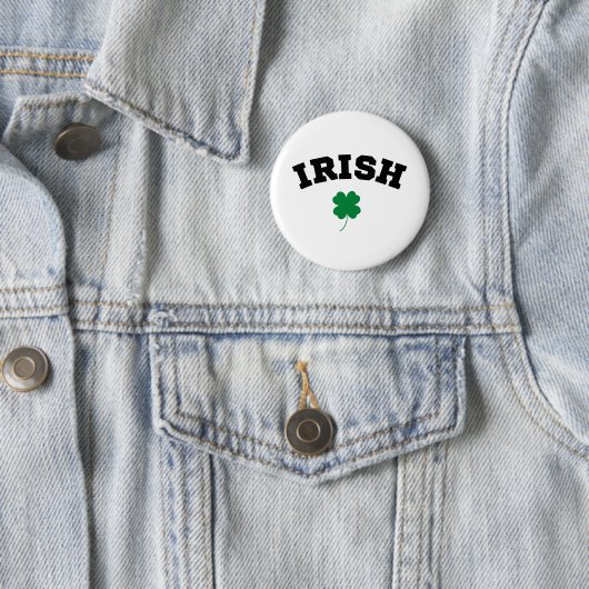 Irish Shamrock St Patrick's Ronde Button 5,7 Cm (In situ)