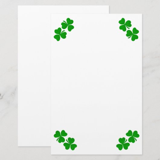 Irish Shamrock Stationery Briefpapier (Voorkant / Achterkant)
