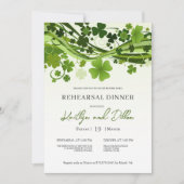 Irish Shamrock Swirls Rehearsal Dinner Invitation Kaart (Voorkant)