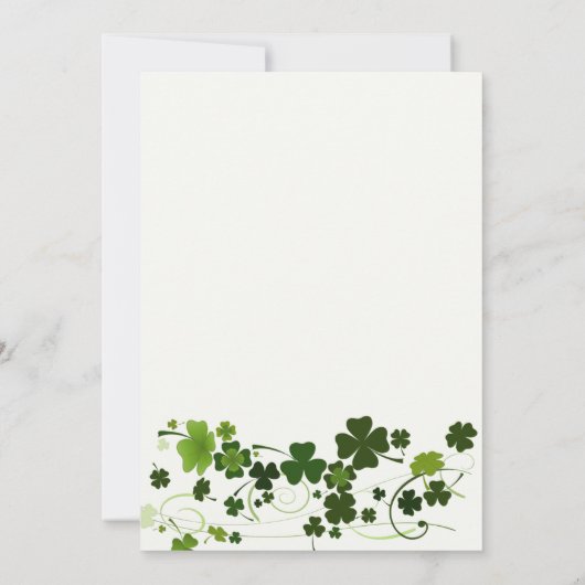 Irish Shamrock Swirls Rehearsal Dinner Invitation Kaart (Achterkant)