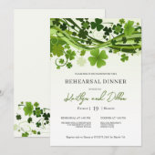 Irish Shamrock Swirls Rehearsal Dinner Invitation Kaart (Voorkant / Achterkant)