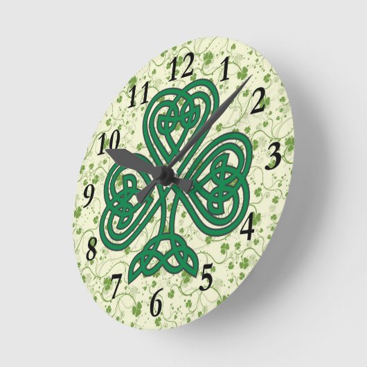 IRISH SHAMROCK SYMBOL CLOCK RONDE KLOK (Hoek)