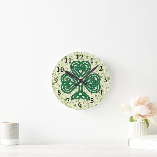 IRISH SHAMROCK SYMBOL CLOCK RONDE KLOK (Huis)