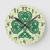 IRISH SHAMROCK SYMBOL CLOCK RONDE KLOK (Voorkant)