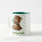 Irish Shamrock Teddy Tweekleurige Koffiemok (Voorkant links)