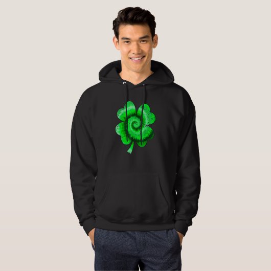 Irish Shamrock Tie Dye Happy St Patrick's Day Go L Hoodie (Voorkant volledig)