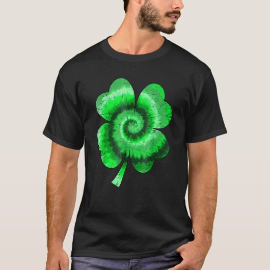 Irish Shamrock Tie Dye Happy St Patrick's Day Go L T-shirt (Voorkant)