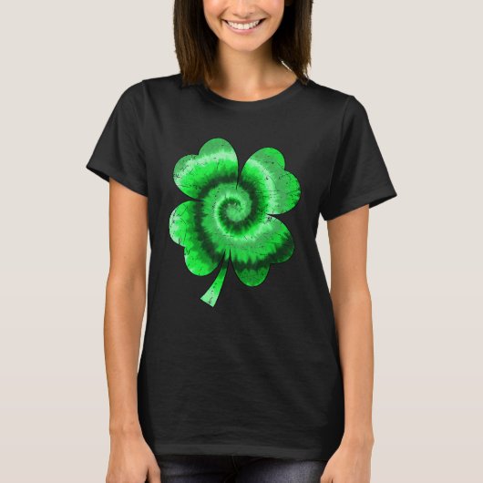Irish Shamrock Tie Dye Happy St Patrick's Day Go L T-shirt (Voorkant)