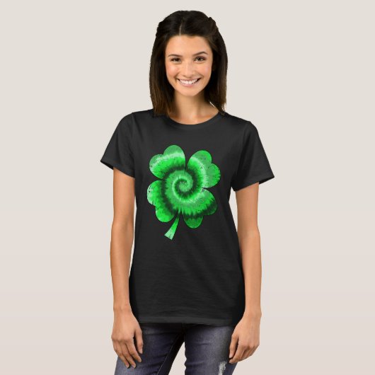 Irish Shamrock Tie Dye Happy St Patrick's Day Go L T-shirt (Voorkant volledig)