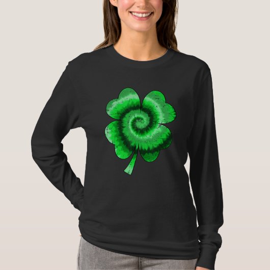 Irish Shamrock Tie Dye Happy St Patrick's Day Go L T-shirt (Voorkant)