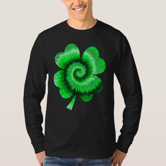 Irish Shamrock Tie Dye Happy St Patrick's Day Go L T-shirt (Voorkant)