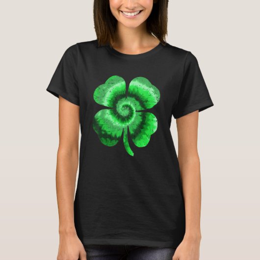 Irish Shamrock Tie Dye Happy St Patrick's Day Go L T-shirt (Voorkant)