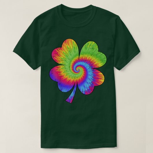 Irish Shamrock Tie Dye Happy St Patrick's Day Go L T-shirt (Design voorkant)