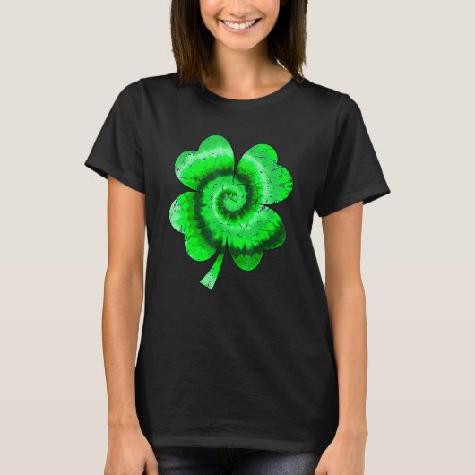 Irish Shamrock Tie Dye Happy St Patrick's Day Go L T-shirt (Voorkant)