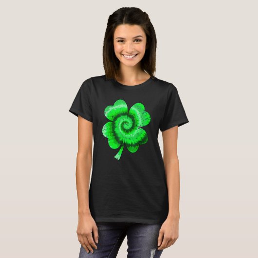 Irish Shamrock Tie Dye Happy St Patrick's Day Go L T-shirt (Voorkant volledig)